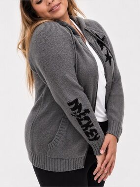 Torrid Disney Mickey Mouse Intarsia Full Zip Hoodie Cardigan‎ NWT